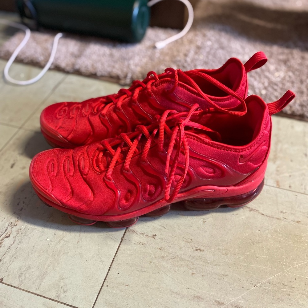 Red Nike Vapor maxes